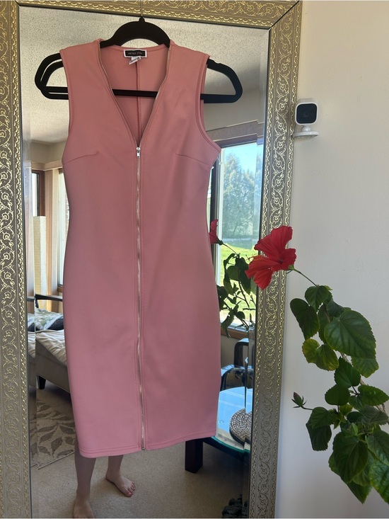 Another story Dresses & Skirts - Sleeveless Zip-Front Pink Bodycon Dress